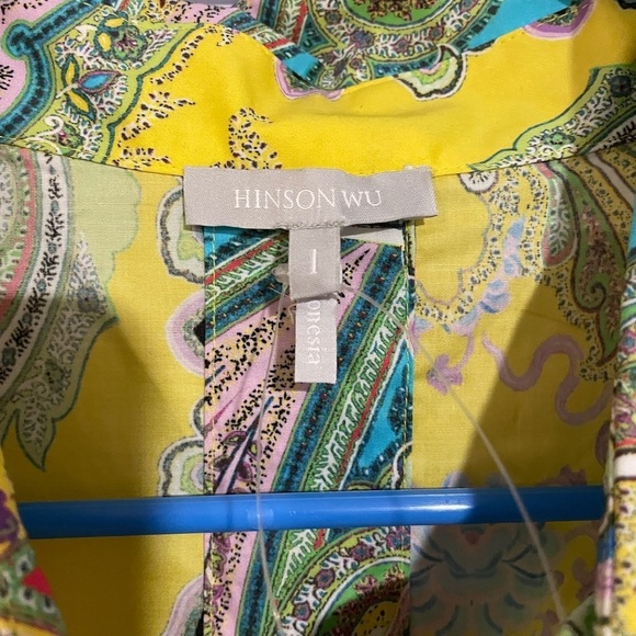 Hinson Wu Aileen Short Sleeve soft combo shirt dress New with Tag Sz Large - Picture 10 of 12